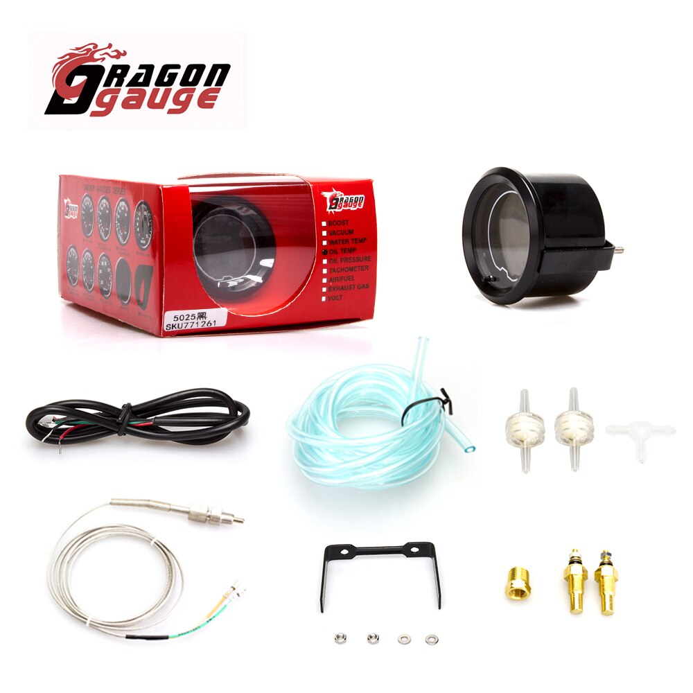 DRAGON GAUGE 52mm Tachometer Voltmeter Boost Vacuum Water Temp Oil Temp Oil Press Air Fuel Ratio EGT Gauge LCD Gauge for 12V Car