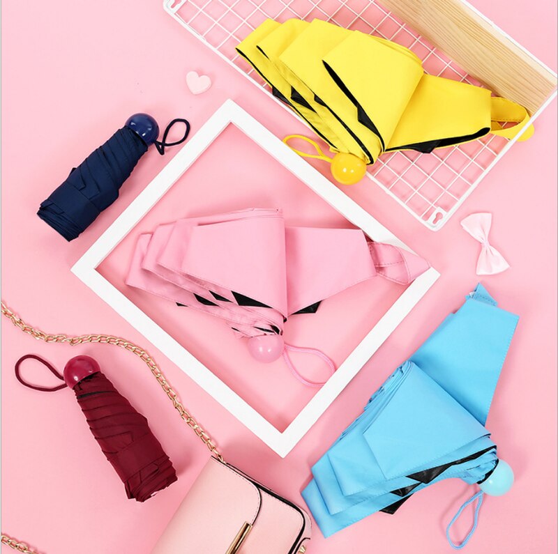 Paraguas Mini cápsula para mujer, paraguas transparente de bolsillo Anti-UV, paraguas plegable a prueba de viento, paraguas compacto para lluvia para niños