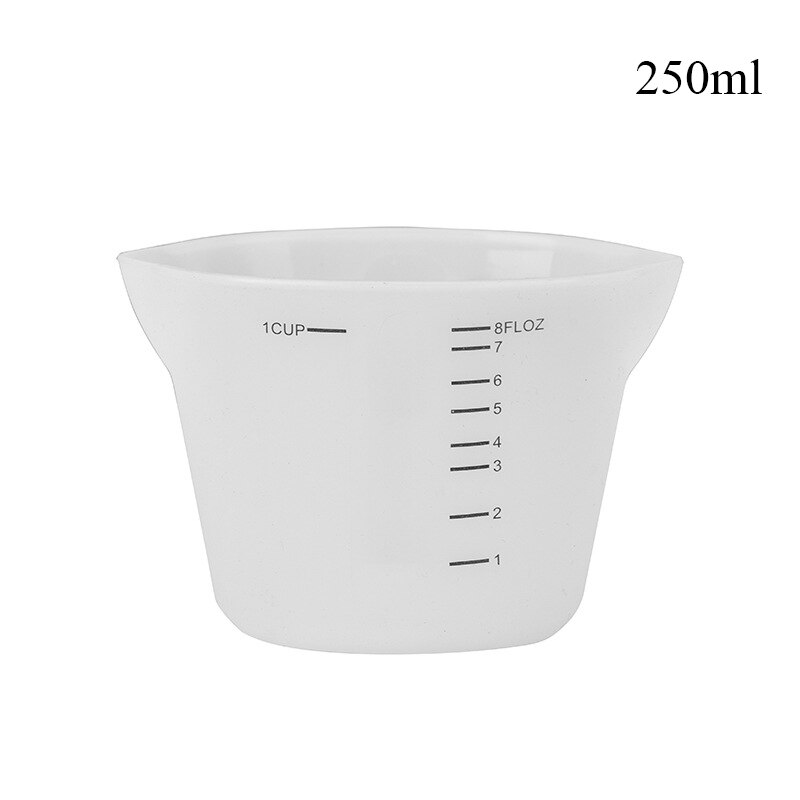 Reusable Measuring Cup Silicone Metering Cup 250ml/500ml Visual Scale Resin Mixing Cup Liquid Measure Casting Molds Eco-Friendly: white 250ml
