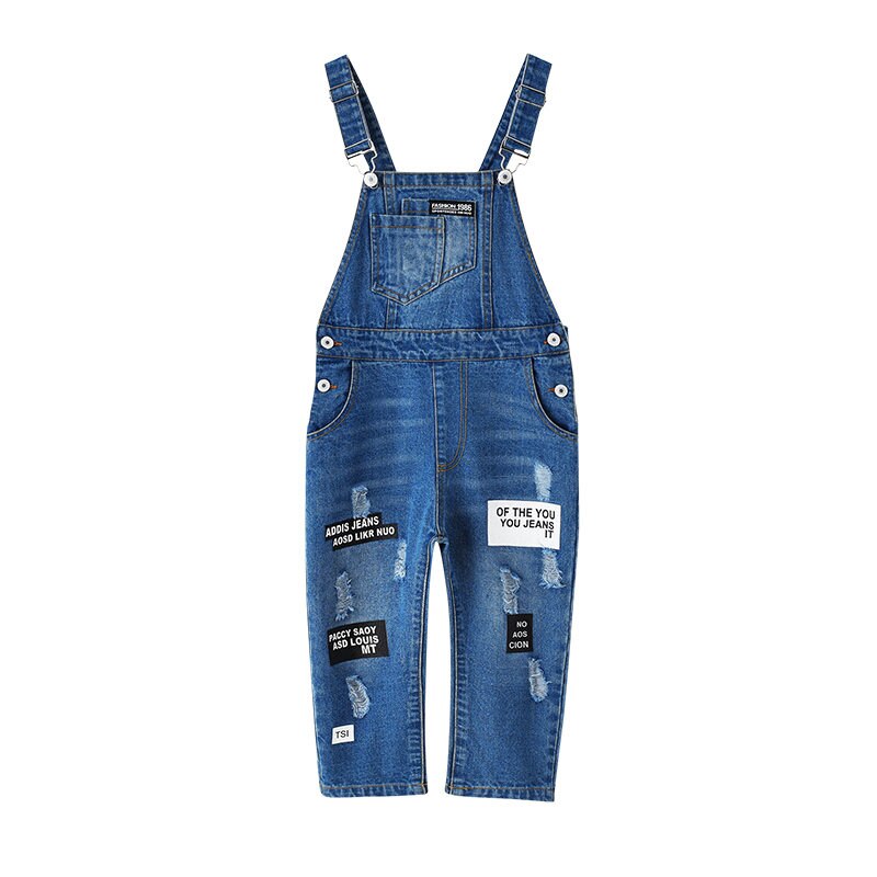 Børne ripped jeans overalls til pige denim bukser børn jeans jumpsuit teenager efterårstøj alder 4 5 7 9 11 13 år: 11