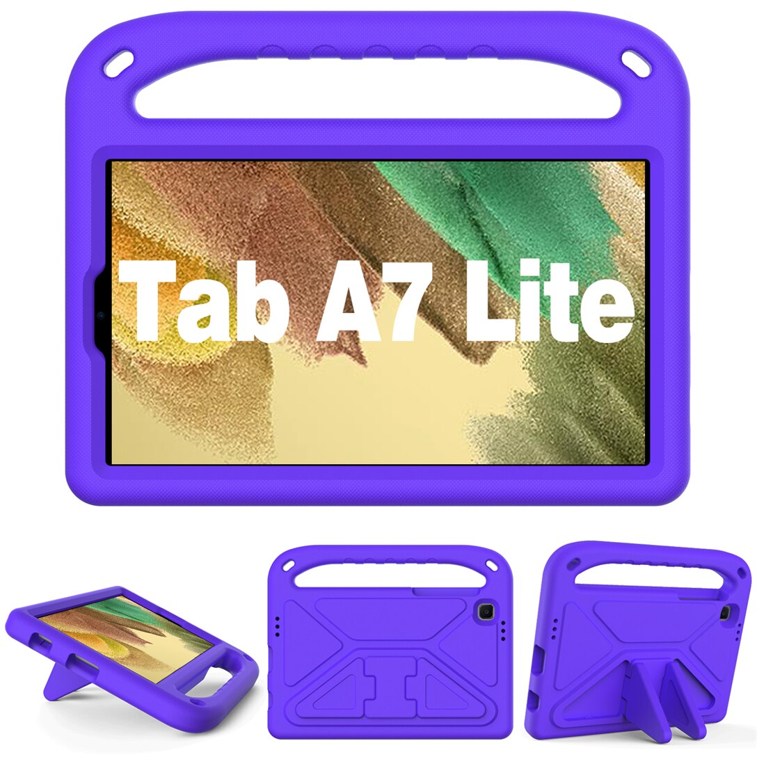 Voor Samsung Galaxy Tab A7 Lite Case Eva Tablet Stand Cover Case Voor Galaxy Tab A7 Lite SM-T220 SM-T225 8.7 inch Kids Case: purple