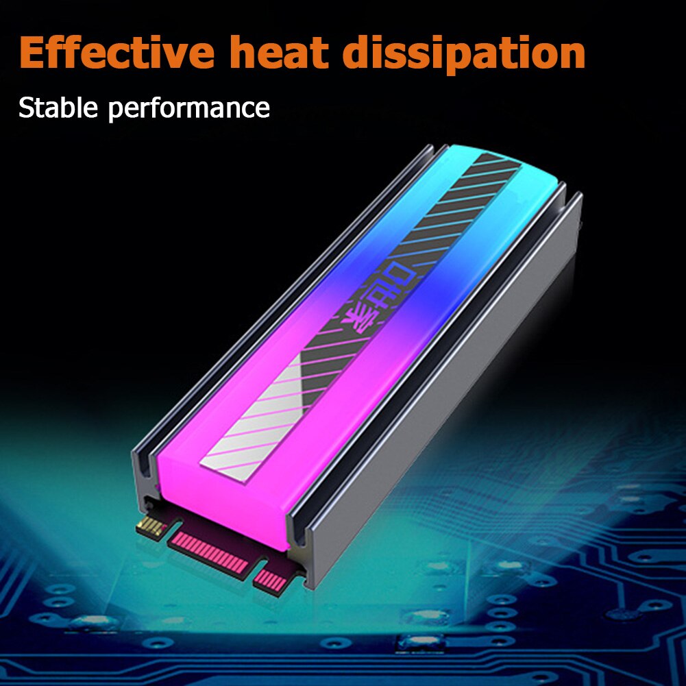 M.2 SSD Computer Water Cooling System Waterblock Heatsink Passive Heat 5V 3Pin ARGB 2280 Solid State Hard Disk Radiator