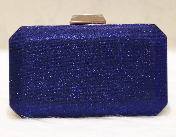 Mulheres Glitter Fecho de Bloqueio Bolsa Bolsa Azul Marinho Japonês Caixa Cinza Lantejoulas Embreagens Dia Noite Bolsas De Casamento Nupcial Brilhante: Azul