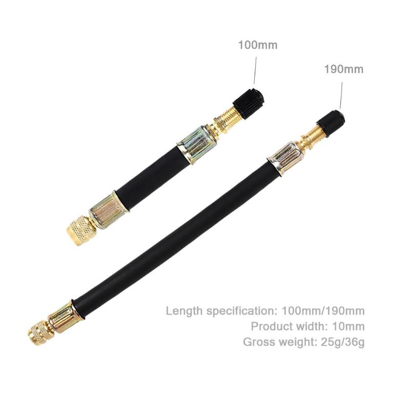 Vodool 100mm/140mm/190mm universal flexibel gummislang bil hjul ventil skaft däck ventil förlängning med lock bil ventil stammar lock