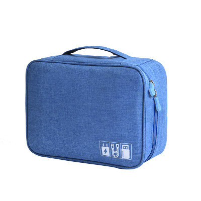 Travel Cable Bag Portable Digital USB Gadget Organizer Charger Wires Cosmetic Zipper Storage Pouch Kit Case Accessories Supplies: S / Blue