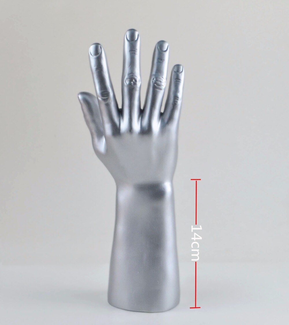 Liglamorous 1pc heren mannequin hand pols ring horloge display heren basis horloges ringen handschoenen armband model zilveren hand 14 inch