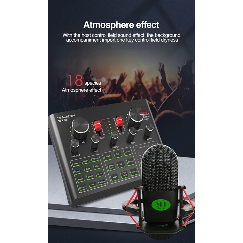 V9x pro sound cards, audio mixer for live broadcast recording, telephone, computer, pc live recording, home ktv voice chat