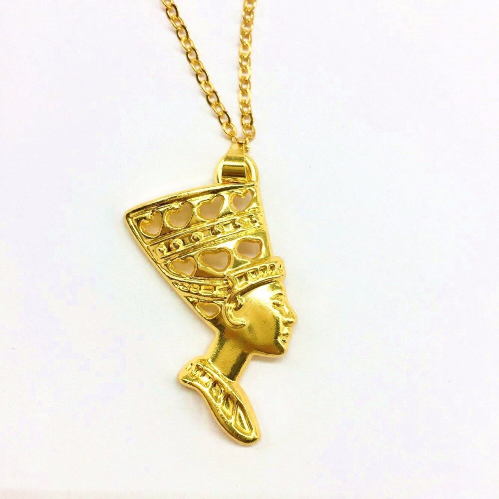 Antikke egyptiske dronning halskjede anheng egypt nefertiti hode portrett smykker