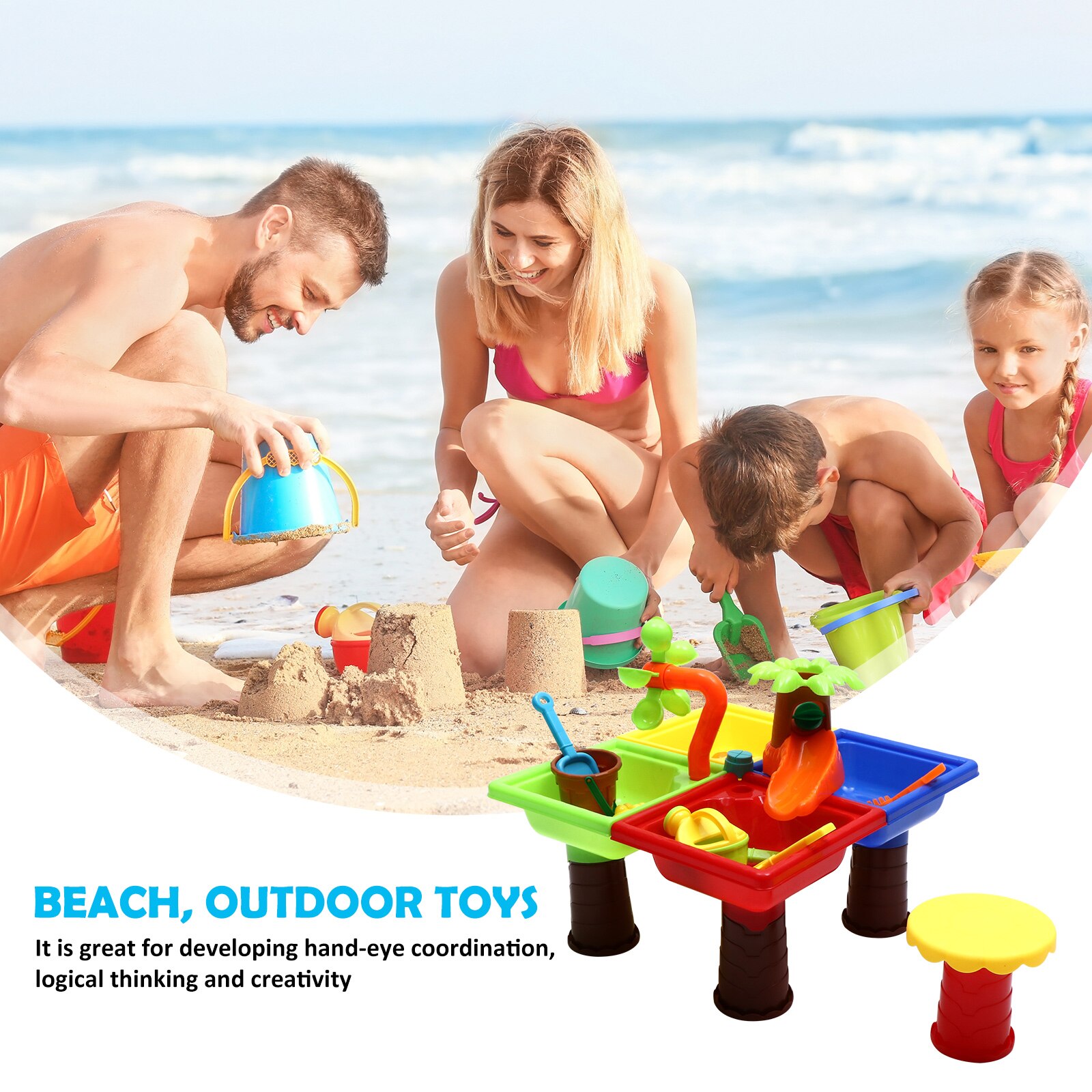 1 Set Children Beach Table Toys Assembling Sand Table Funny Sand Playing