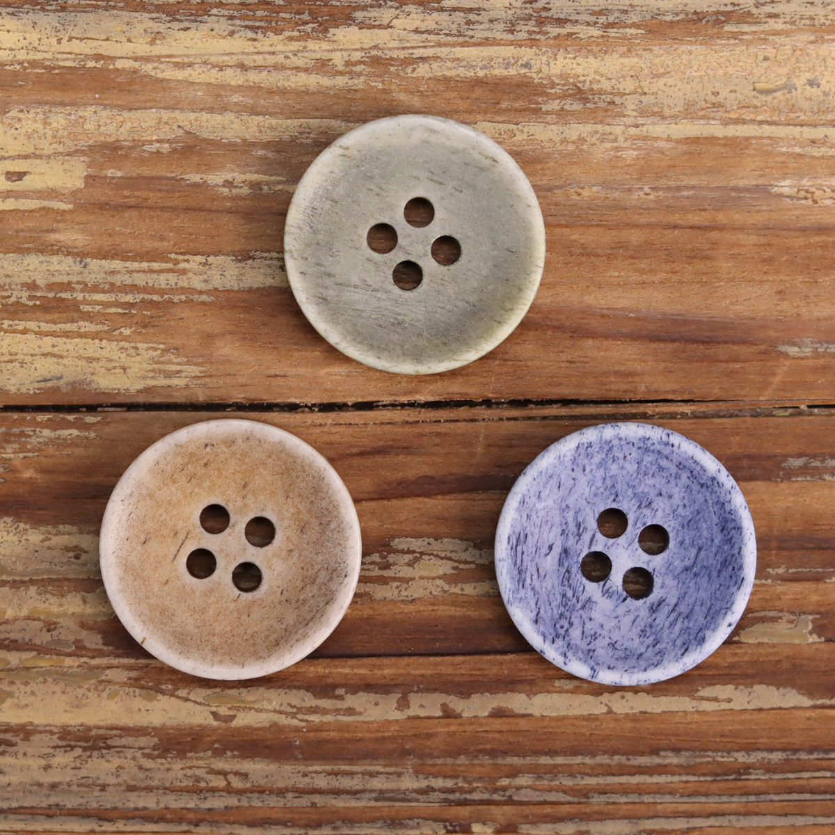 6pcs Vintage Genuine Bone Buttons For Clothing Sewing Accessories 4 Hole Made Old MUKU Old Horn Knitting Supplies
