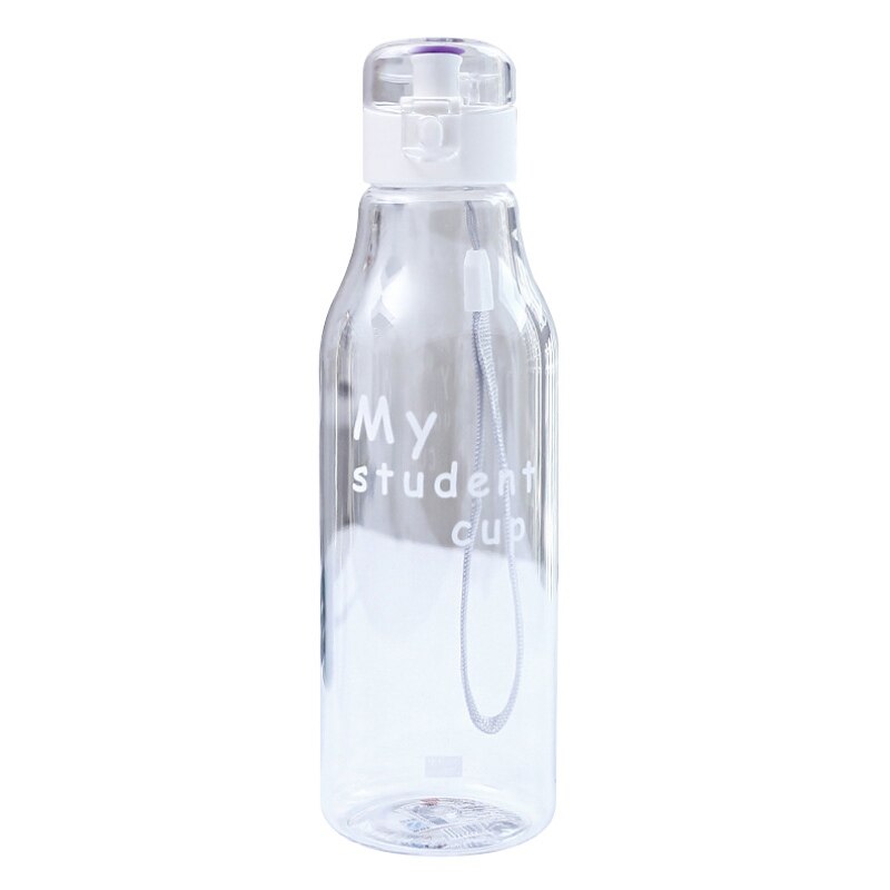 Draagbare Plastic Beker Buitensporten Fles Fitness Breukvast Cup Drink Fles Kinderen Drinkwater Fles: W