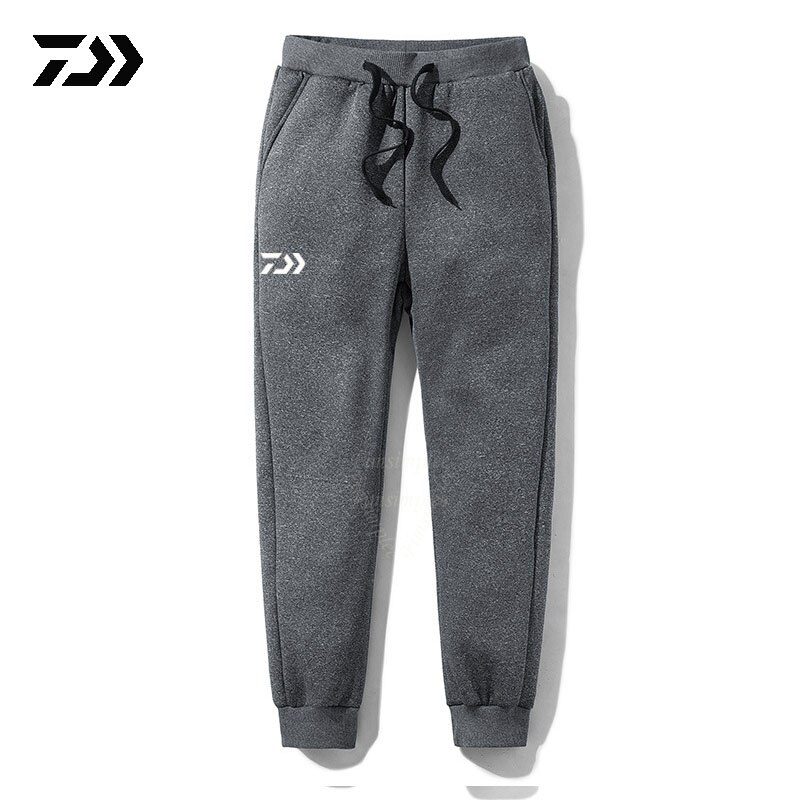 Daiwa Winter Broek Mens Koord Vissen Broek Thermische Dikker Katoen Effen Kasjmier Wandelen Broek Down Broek Fleece Broek: Grijs / 4XL