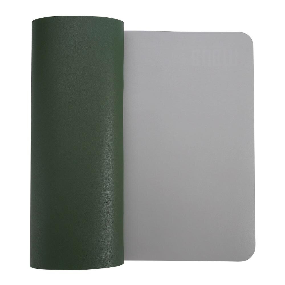 Protector de almohadilla de escritorio impermeable BUBM, organizador de Blotters para teclado y Escritorio de cuero PU con superficie de escritura cómoda: L-Green-Gray