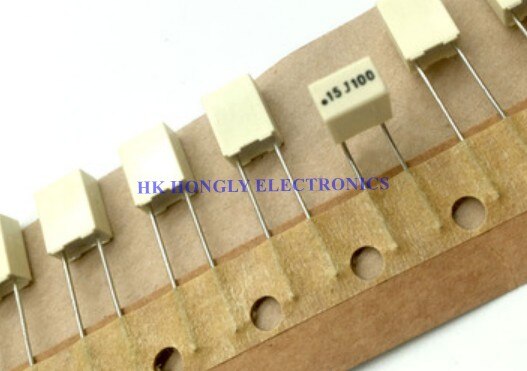 50PCS R82 100V .1J100 .12J100 .15J100 .18J100 .22J100 .47J100 .33K100 474J100 0.1UF 0.12UF 0.15UF 0.18UF 0.22UF P=5mm Capacitor: .15J100 0.15UF