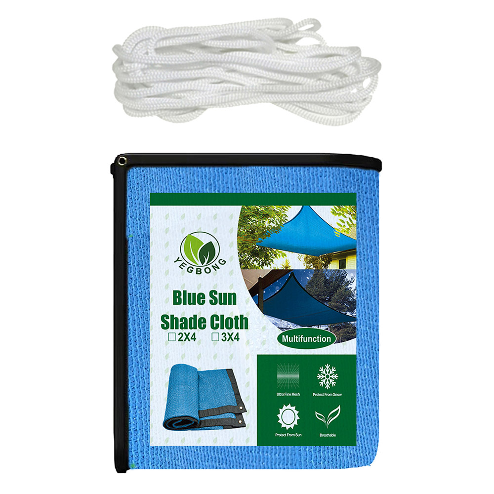 Sun Shade Mesh Fabric Resistant Tear Easy And Quick Installation For Outdoor Breathable Permeable Shade Sails Canopy Pr: Blue / 2X4M