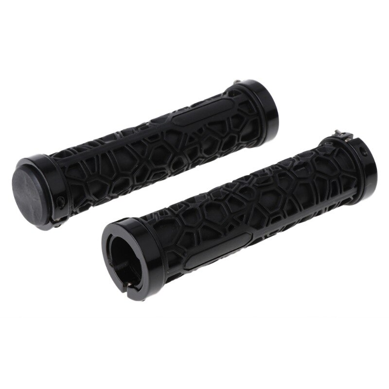 Dual Lock-On Bike Grips Fietsstuur Grips Voor Mountain Fiets Stuur Mtb Locking Uiteinden Fixie Bmx: Black