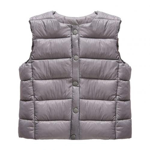 Barn vest klær gutter jakker barn jenter solid stripet vest varm vest vindjakke vanntett yttertøy barnefrakk: Grå 5t