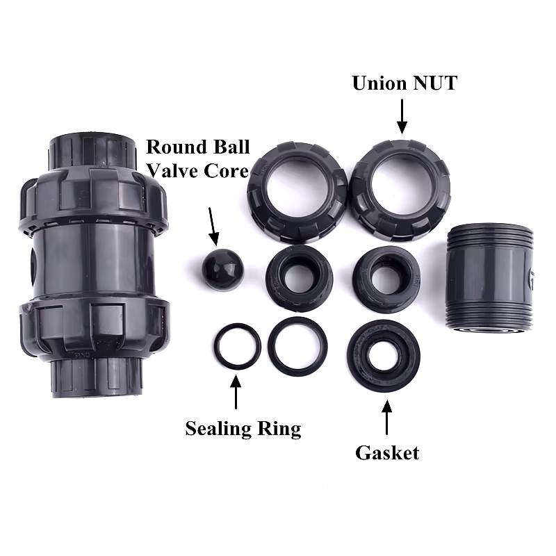 20-63mm PVC Check Valve Aquarium Tank Double Union Water Valve Garden Watering Irrigation Plumbing System Water Pipe Connector