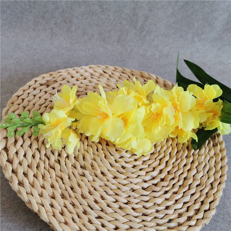 Fleur de jacinthe artificielle de 90cm, grande branche de fleurs artificielles pour automne, décoration de mariage pour la maison, couronne de fausses fleurs: yellow