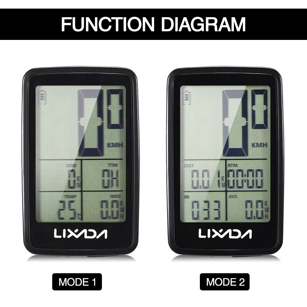 Lixada Bike Computer Usb Oplaadbare Draadloze Fiets Fietscomputer Fiets Snelheidsmeter Kilometerteller Met Computer Mount Houder
