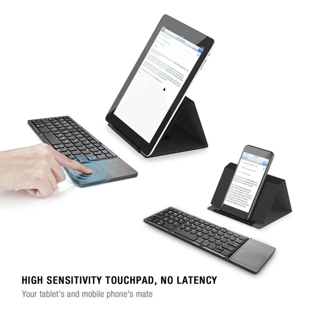 Moet-Hebben Mini Opvouwbare Toetsenbord Opvouwbare Draadloze Toetsenbord Met Touchpad Voor Windows Voor Android Voor Ios Tablet Ipad telefoon