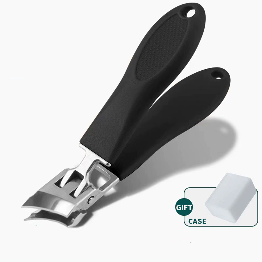 stainless steel nail clipper - heavy-duty, curved, concave blade, suitable for large openings of thick nails: black