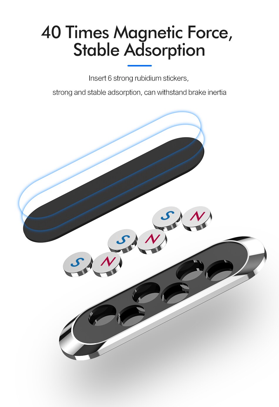 Magnetische autotelefoonhouder dashboard mini stripvorm standaard voor iphone samsung xiaomi metalen magneet gps autohouder voor muur