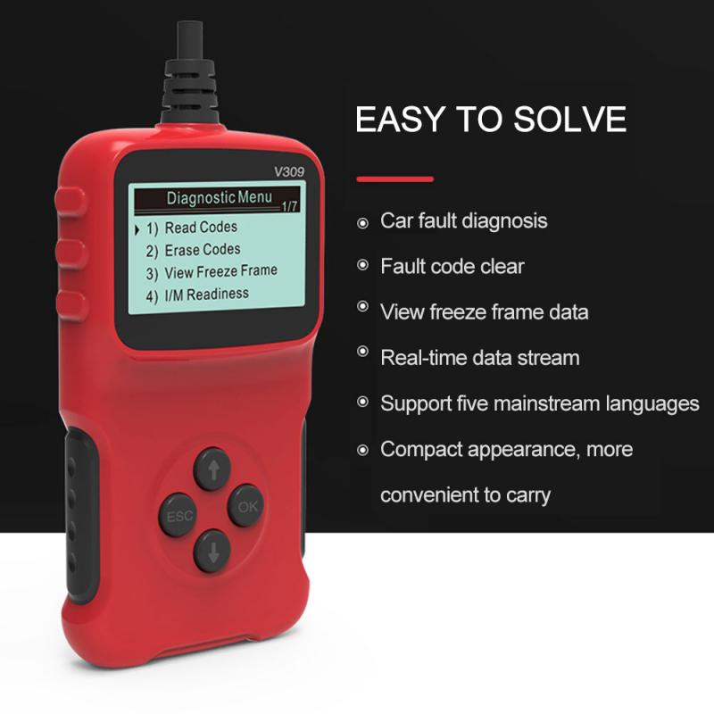 OBD Code Reader OBD2 Scanner Car Check Engine Fault Lcd Diagnostic Tool