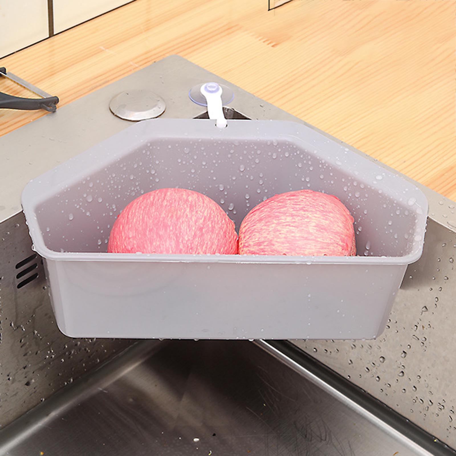 Triangular Corner Sink Drain Rack Shelf Basket Food Strainer Vegetable Fruit Drainer Sponge Holder Kitchen Filter K888