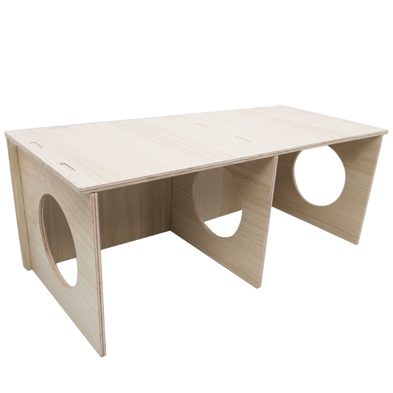 Durable Hamsters House Harmless Pet Toy Solid Wood Hamster Funny Rest House Toy: Light Grey