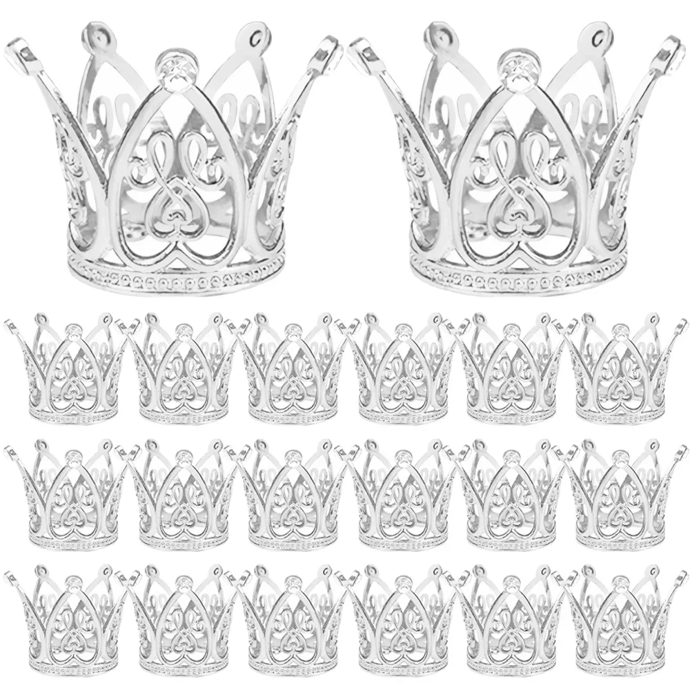 20/1 stk mini perlekrone kakedekorasjon gull sølv cupcake topper til blomsteroppsatser babyshower bryllupsfest dekorasjon: S / Militærgrønn