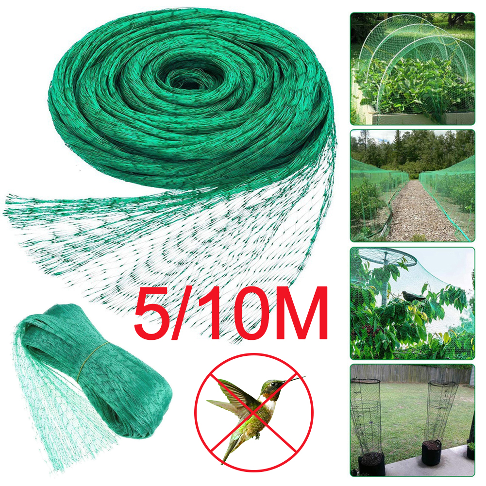 Filet de protection vert anti-oiseaux, filet de protection pour plantes de jardin, support d'escalade, filet de protection pour fruits, fournitures antiparasitaires, 5 m, 10m