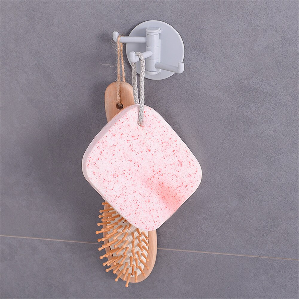 Crochet adhésif rotatif sans couture, charge de 5KG, support solide, crochet mural de cuisine, salle de bain,