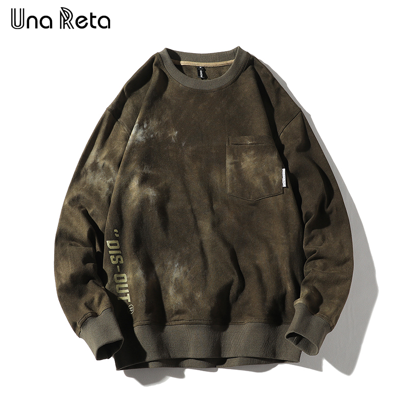 Una reta sweatshirts herre harajuku slipsfarvning print pullover sweatshirts hættetrøjer streetwear hip hop toppe afslappet hættetrøje mand