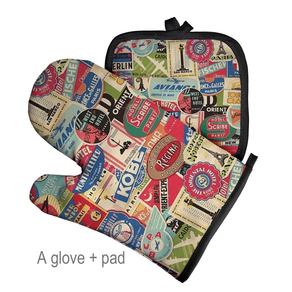 Bageisoleringshandsker til grill eller køkken mikroovn handske grydelap polyester ovnhandsker og grydelapper pad: No7