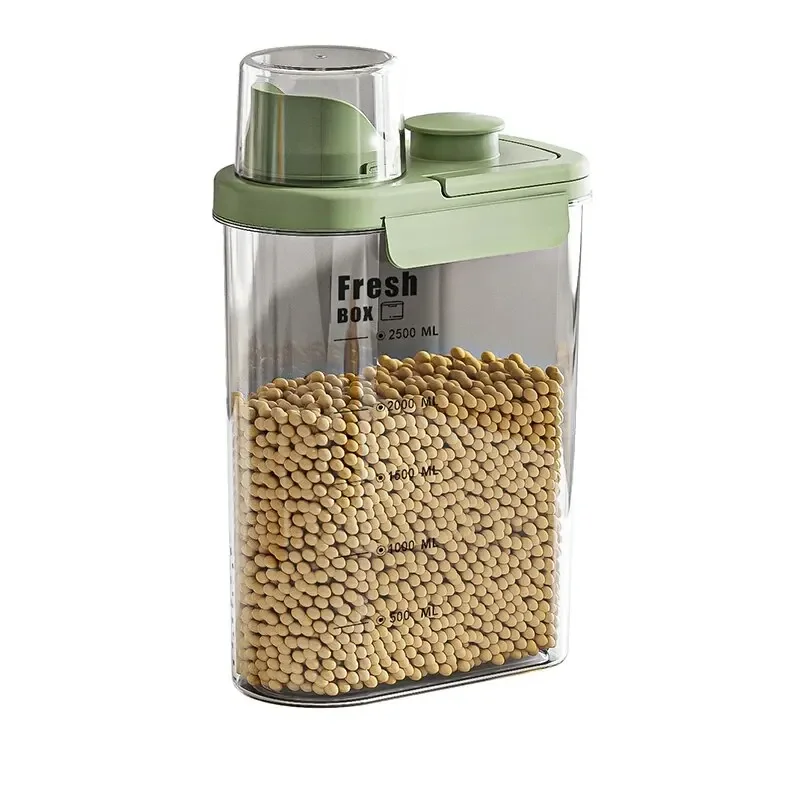 Airtight Food Storage Containers Plastic Cereal Dispenser Grain Storage Tank Kitchen Storage Tank Moisture-Proof Mold Proof: black