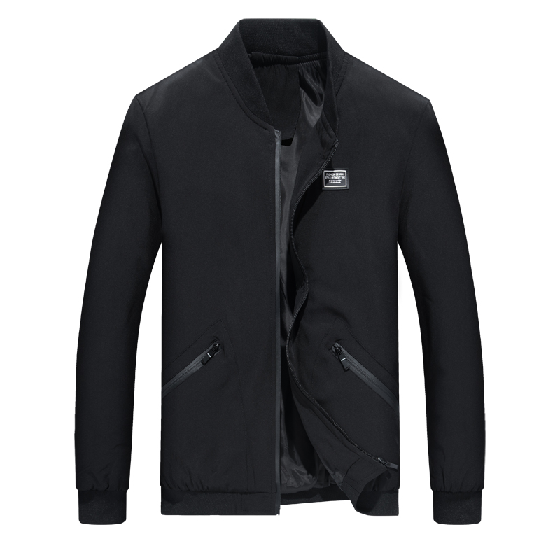 Höst vårjacka herr avslappnad vindjacka klassisk affärskappa manlig jacka plus size kläder stor xxxxl 6xl 7xl 8xl: Svart / 6xl