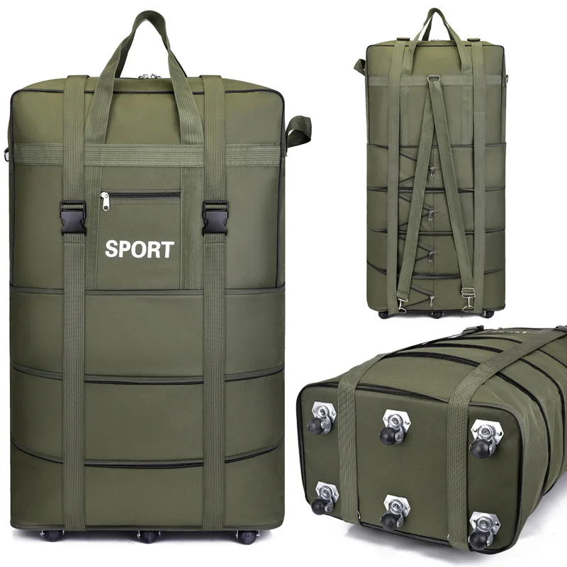 Populaire duurzame bagage-trolleytassen met grote capaciteit Oxford waterdichte uitschuifbare reistassen op wielen: Oranje