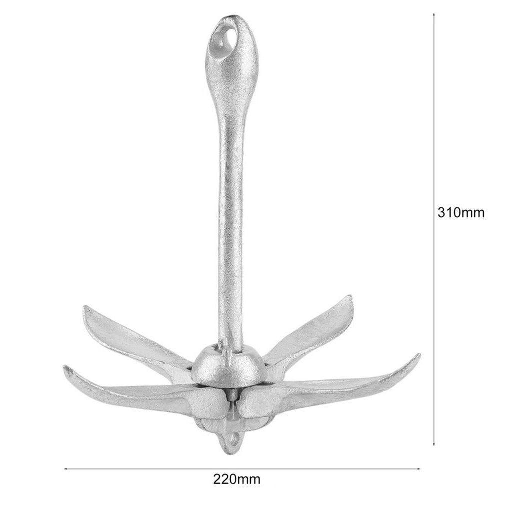 Ancla plegable portátil galvanizada de 1,5Kg para Canoa Kayak balsa barco de vela marino de pesca accesorios