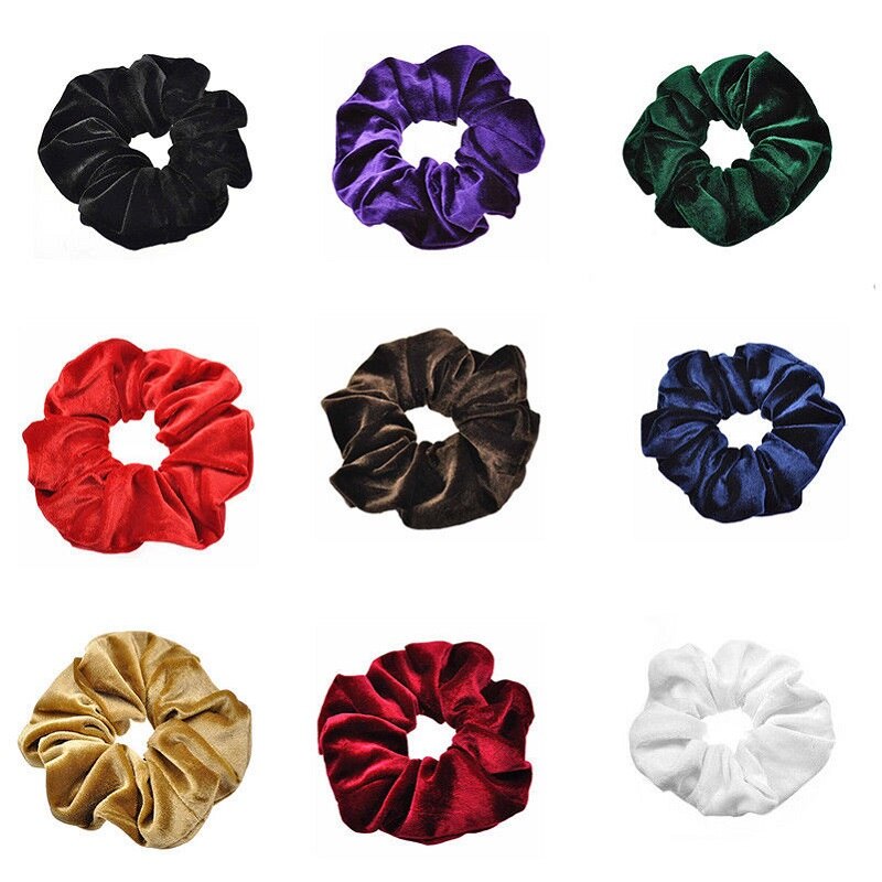 1pc sólido senhora veludo cabelo scrunchies anel feminino meninas elástico cabelo bandas de borracha acessórios para mulher rabo de cavalo titular