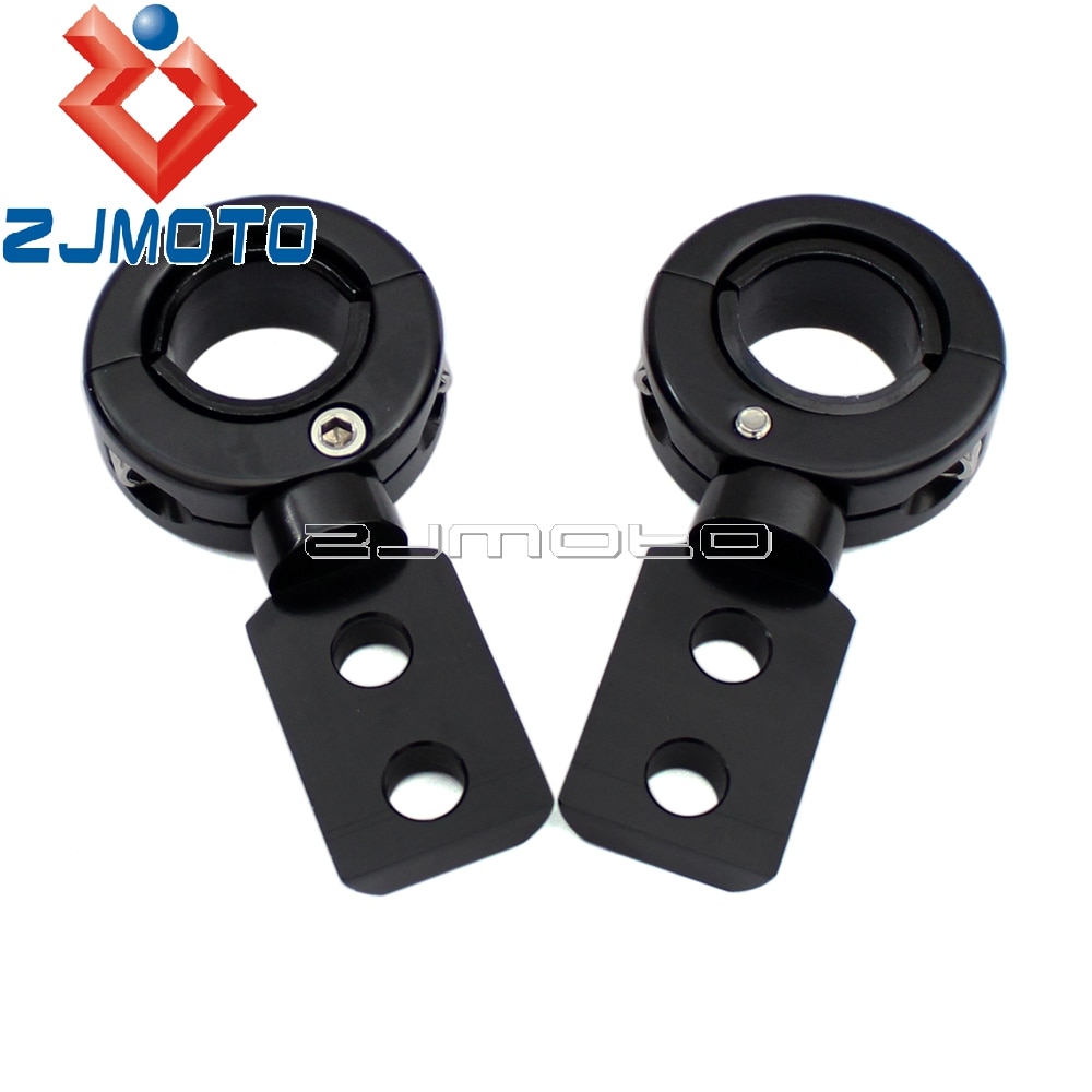 Motorcycle Aluminum 7/8" Handle Bar Fog Light Mount Brackets Black Spotlight Holder 22mm Tube Crash Bar Lights Support Clamps