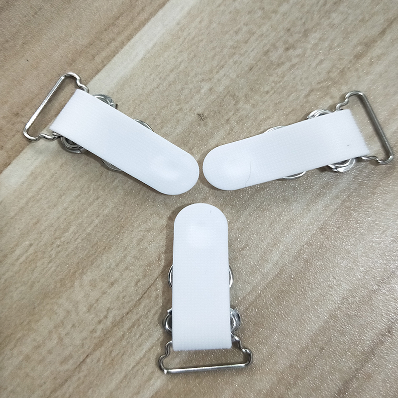 Porte-jarretelles à Clip en métal, 12 pièces/lot, 20mm, 0.8 pouces, accessoires de vêtement, boucle amovible, bas, clips en métal noir + PP: silver white