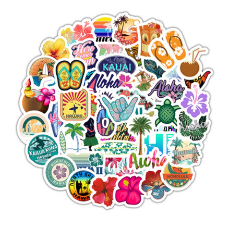 50Pcs Vinyl Stickers Girl Essential Stuff for Water Bottles Stickers Photo Luggage Laptop Skateboard Suitcase Trendy Stickers: D