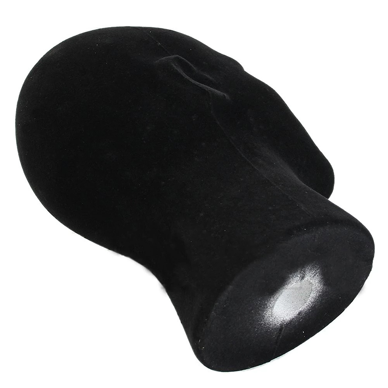Black Flocking Foam Head Model Head Male And Female Head Model Dummy Head Hat Scarf Wig Eyes Prop Display Stand