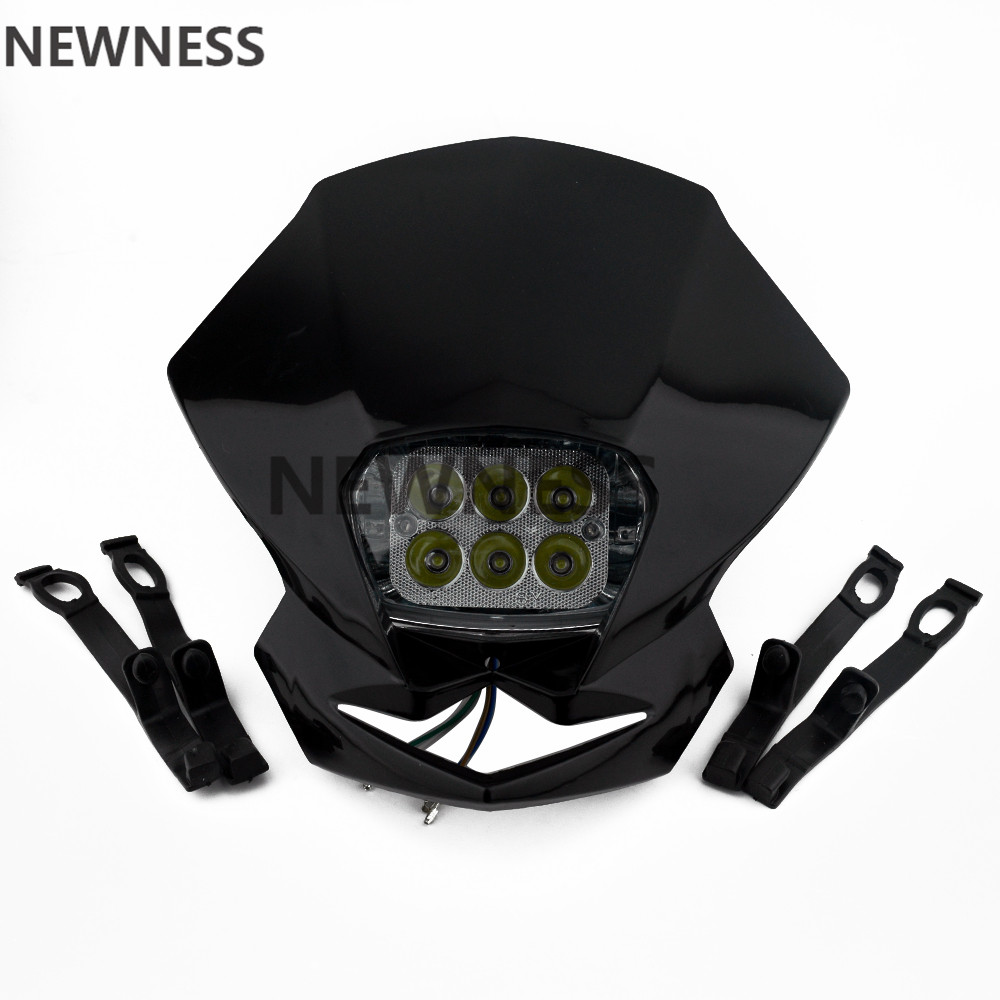 Faros LED universales para motocicleta, lámpara Enduro para KLX, KDX, bicicleta RMZ, DRZ, DR, XR, YZ, CR, Supermoto