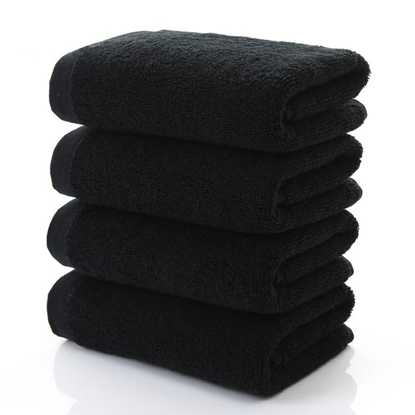 Sort stort badehåndklæde bomuld tyk brusebad ansigt håndklæder hjem badeværelse hotel voksne badhanddoek toalha de banho serviette de bain