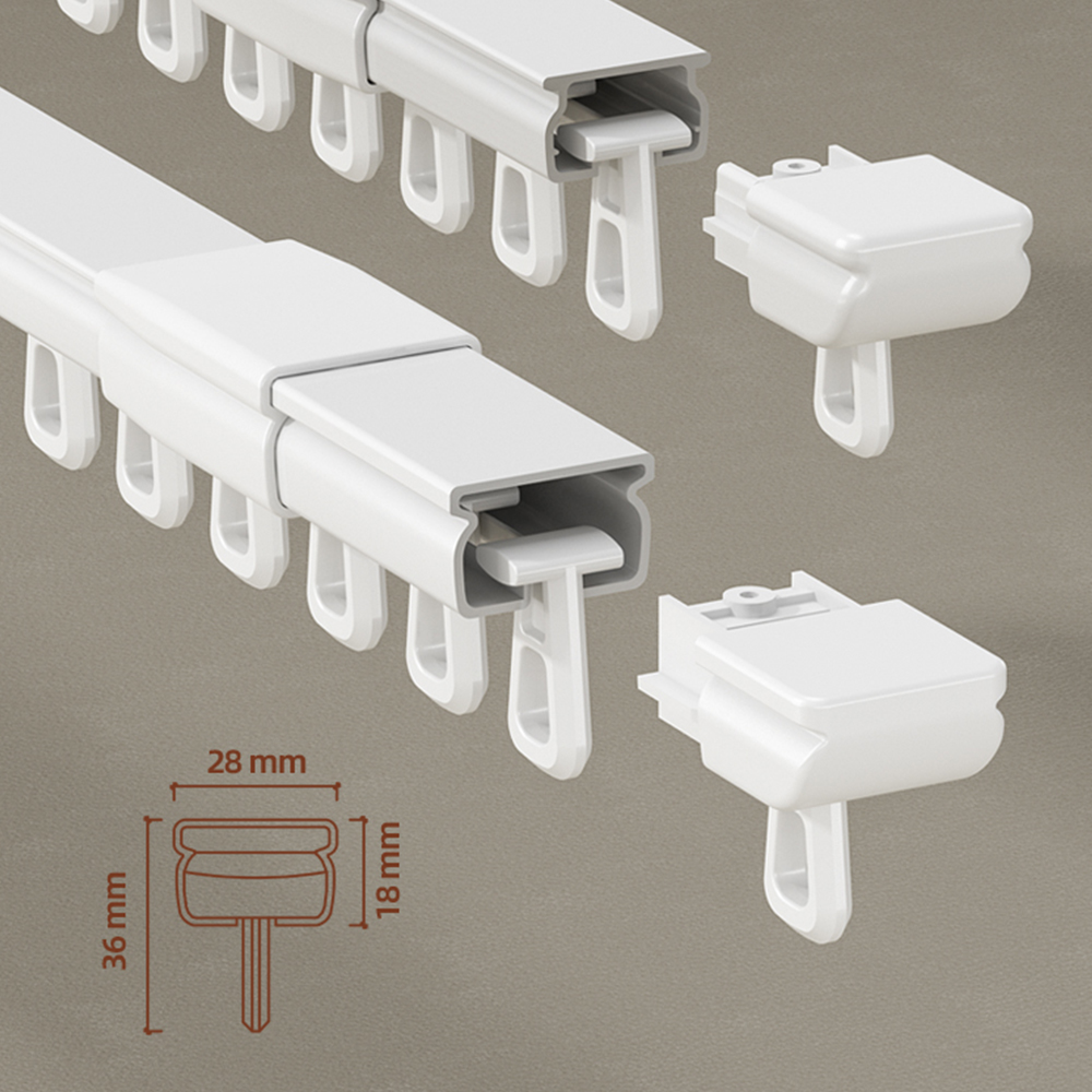 Extendable Curtain Track System Adjustable Curtain Rail Retractable Curtain Track with Telescopic Function