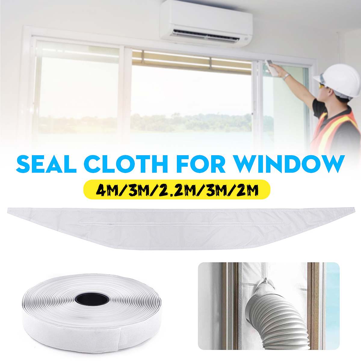 Universal Air Outlet Window Lock Seal Stop Doek Plaat 4 M Airconditioner Venster Afdichting Kit Voor Mobiele Airconditioner
