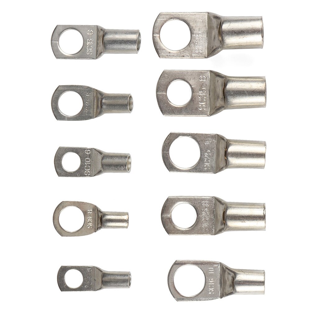 100pcs Splice Wire Tinned Copper Terminals Set Tools Bolt Hole Sc Combination Practical Durable Connector Cable Car Lugs Metal