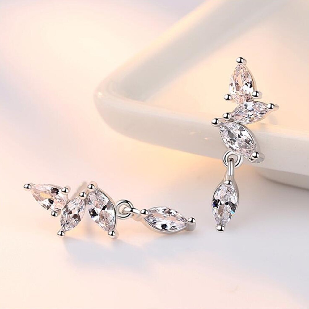 NEHZY 925 sterling silber neue Zirkon Stud Ohrringe Retro Einfache Zirkonia Silber Ohrring Schmuck